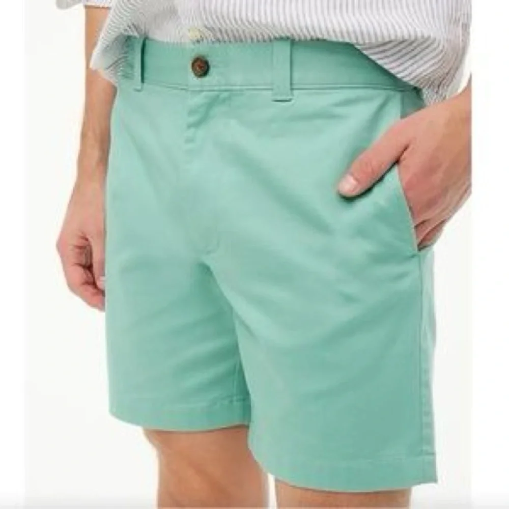 J. Crew Mercantile Light Blue Green Flat Front Flex Shorts
